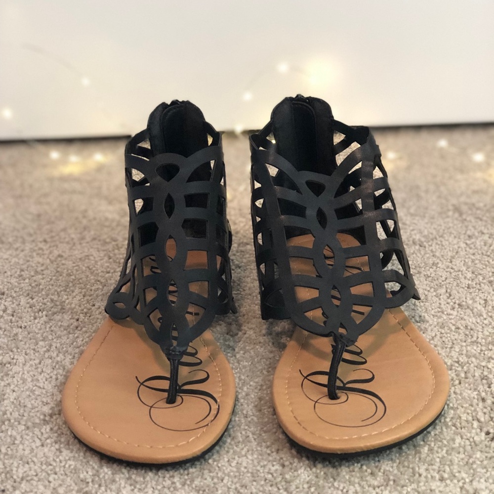 Black summer sandals